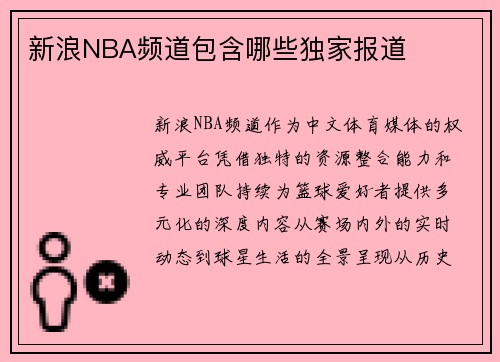 新浪NBA频道包含哪些独家报道
